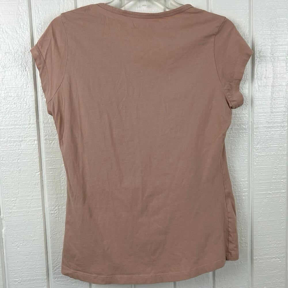 GUESS Rhinestone Logo Tee Y2K Baby Tee McBling Glam Graphic Pink Women Large - Picture 5 of 5